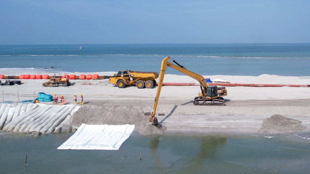 An undated photograph shows reclamation work on Silicon Island in Penang. — Picture courtesy of Penang Infrastructure Corporation