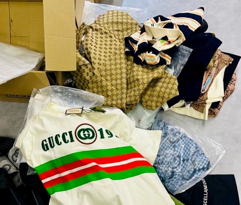 The Johor police seized RM1.41 million worth of fake branded items during a raid at a storage premises at Kompleks Austin Perdana in Johor Baru December 10, 2024. — Picture courtesy of Johor police