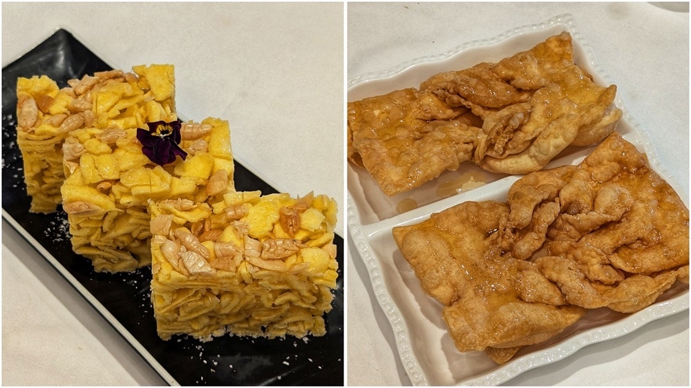 A sweet finish: both the ‘sachima’ (left) and deep-fried flour cakes (right) are a must-have at Hongtu Hall. — Picture by by Ethan Lau
