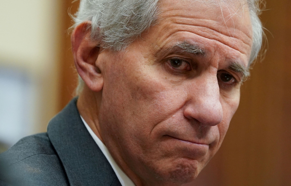Federal Deposit Insurance Corporation Chairman Martin Gruenberg testifies before a House of Representatives Financial Services Committee hearing on Capitol Hill in Washington  March 29, 2023. The Trump transition team is exploring ways to significantly reduce, merge, or even eliminate the top bank regulators in Washington. — Reuters pic  