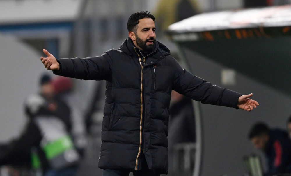 Manchester United manager Ruben Amorim reacts during his team’s match against  Viktoria Plzen in Plzen, Czech Republic, on December 12, 2024. :---Reuters pic