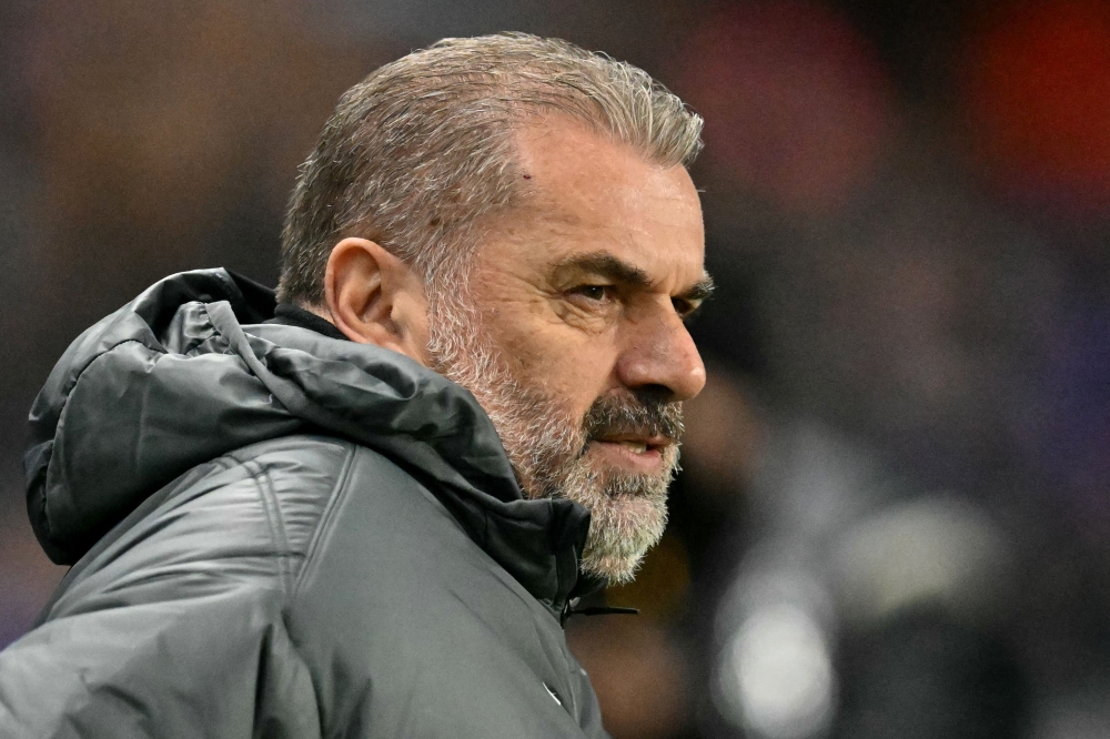 Tottenham Hotspur’s Greek-Australian Head Coach Ange Postecoglou looks on before the Uefa Europa League, League Phase football match between Rangers and Tottenham Hotspur at the Ibrox Stadium in Glasgow on December 12, 2024. — AFP pic