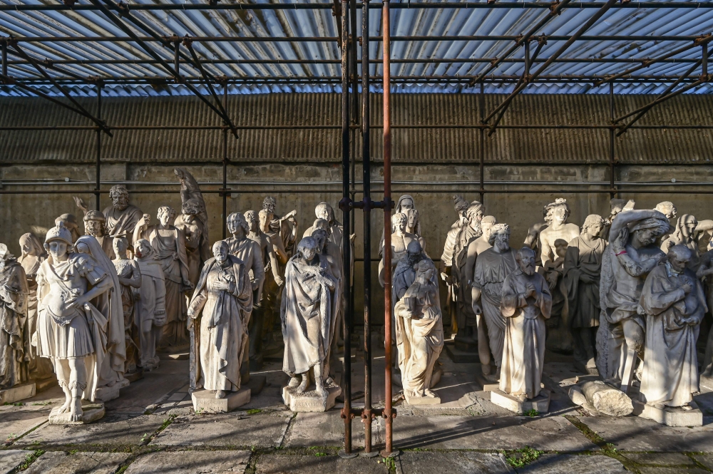 Statues are seen in the so-called ‘Cemetery of Statues’ at Cantiere Marmisti, the marble yard where marble from the Candoglia quarry is turned into ashlars, architectural and ornamental elements, sculptures and statues for Milan’s Duomo cathedral, in Milan on December 11, 2024. — AFP pic 