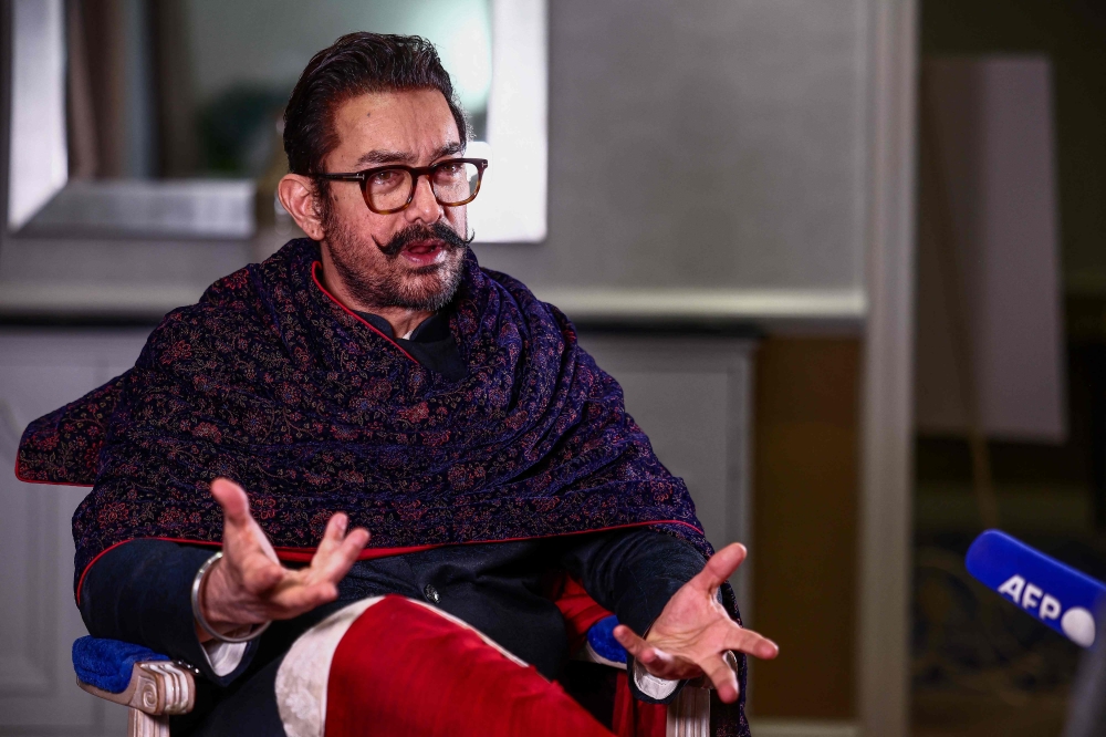Indian actor Aamir Khan speaks during an interview with AFP in London on December 3, 2024. — AFP pic 