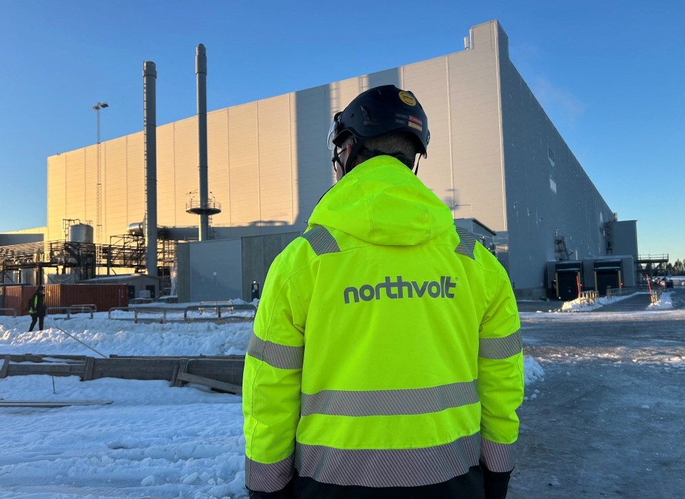 A man stands in front of the Northvolt Ett factory in Skelleftea, Sweden, November 27, 2024. — Reuters pic  