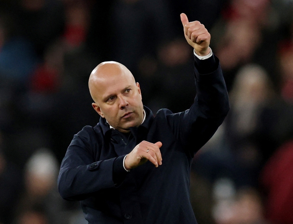 Liverpool manager Arne Slot celebrates after the match against Fulham at Anfield, Liverpool, December 14, 2024. — Reuters pic 