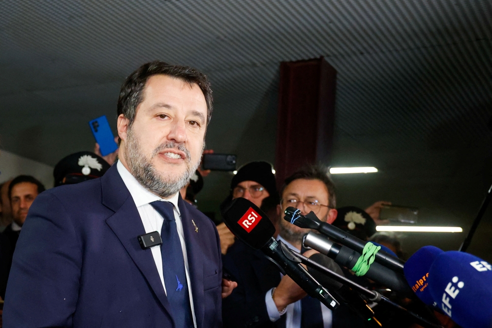A court on Friday acquitted Italian Deputy Prime Minister Matteo Salvini of charges of kidnapping over 100 migrants aboard a boat he had blocked at sea for nearly three weeks in 2019, as part of a policy to curb irregular arrivals. — Reuters pic
