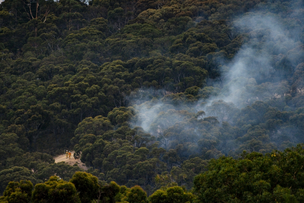 File photo of emergency services fighting a bushfire  in the Adelaide Hills in 2021. — Reuters