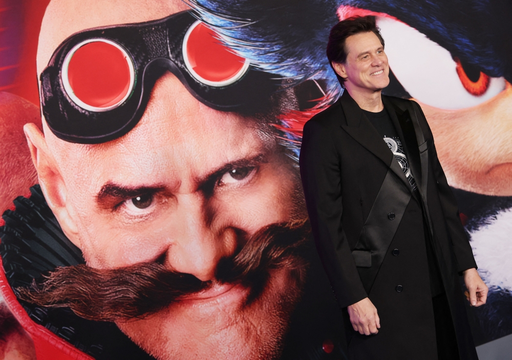 Jim Carrey at the premiere of ‘Sonic The Hedgehog 3’ in Hollywood, California on Dec 16. — AFP
