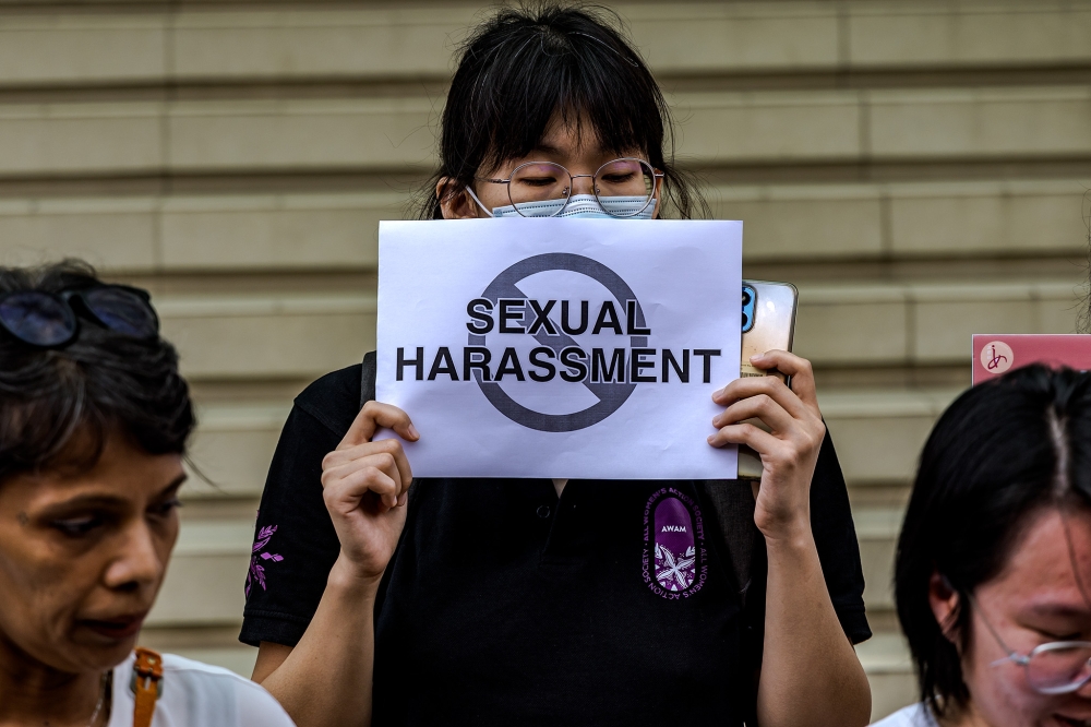 Last Friday, the club held a demonstration on campus, calling on administrators to take decisive action against the professor. — Picture by Firdaus Latif