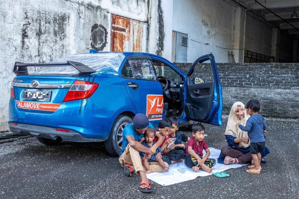 The family of seven’s plight came to light after Human Resources Minister Steven Sim shared the story of the couple and their five children living in their car. — Picture via Facebook