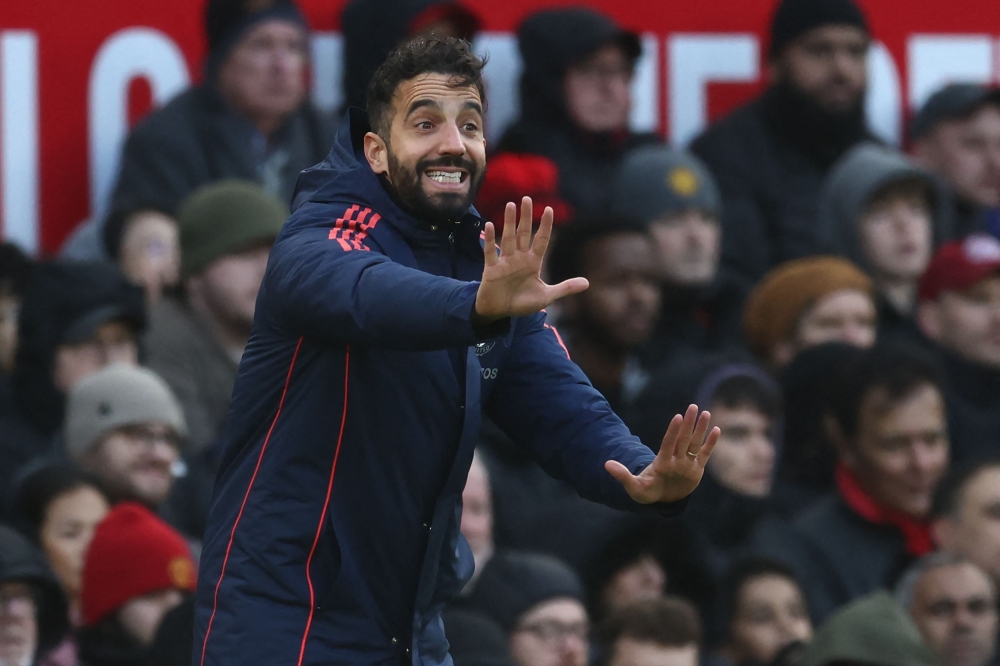 Manchester United's Portuguese head coach Ruben Amorim gestures on the touchline during the English Premier League football match between Manchester United and Bournemouth at Old Trafford in Manchester December 22, 2024. — AFP pic