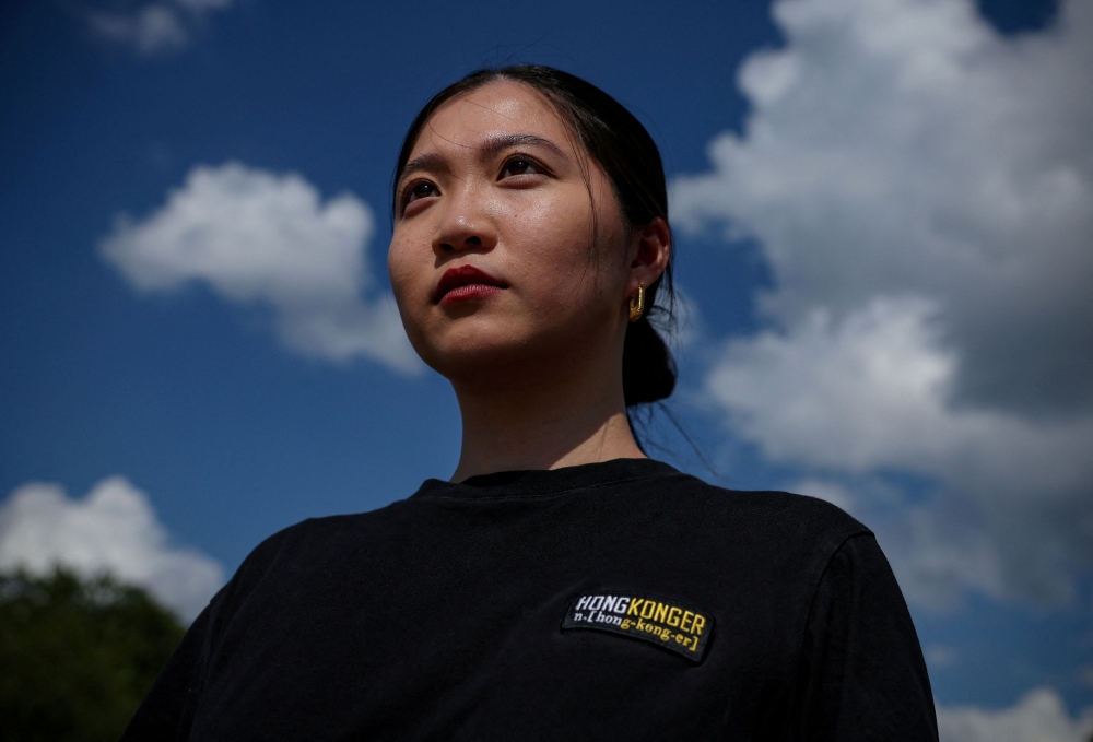 Anna Kwok, 26, a Washington D.C. based Hong Kong activist, who has been designated by the Hong Kong police as a fugitive with a $1 million Hong Kong dollars bounty offered for her arrest, is photographed near the White House in Washington. — Reuters