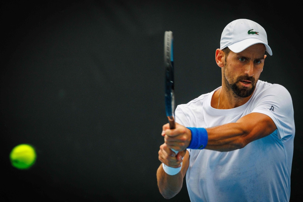 Serbia’s Novak Djokovic attends a training session before the Brisbane International tennis tournament in Brisbane on December 29, 2024. — AFP pic 