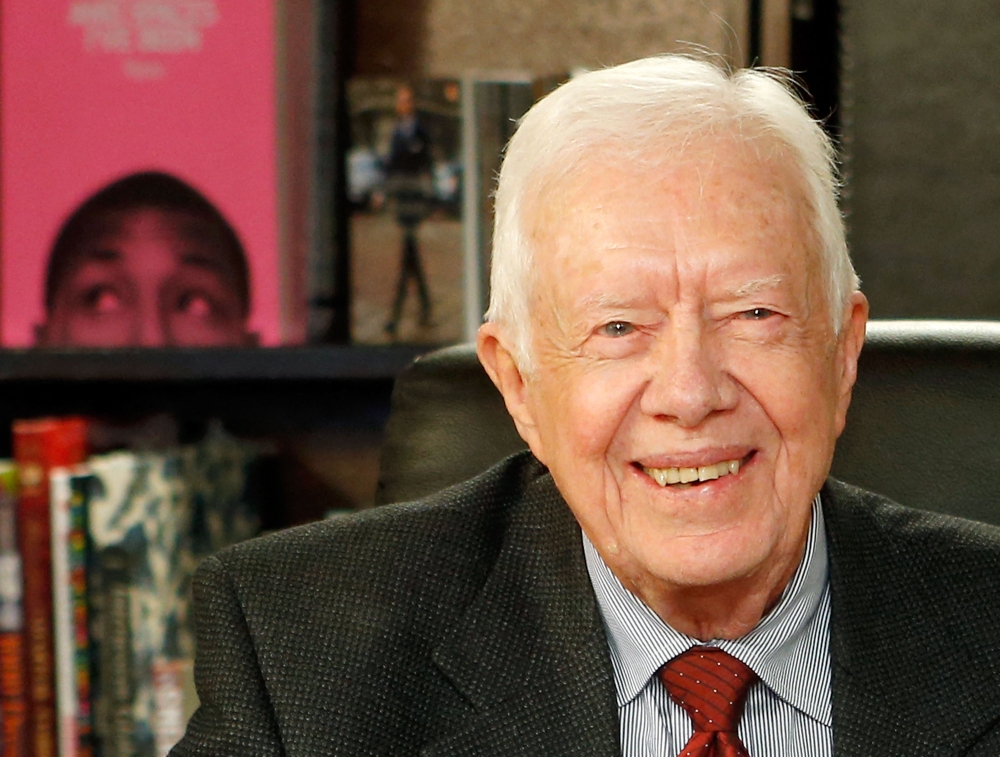 File photo of rormer US President Jimmy Carter promoting his book ‘A Call To Action Women, Religion, Violence, And Power’ in 2014 in New York City. — AFP