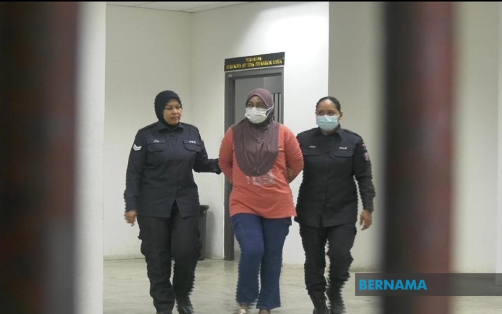 A housewife was was accused of soliciting for the purpose of prostitution at a guesthouse in Padang Seri Paduka in Kubang Kerian. — Bernama pic