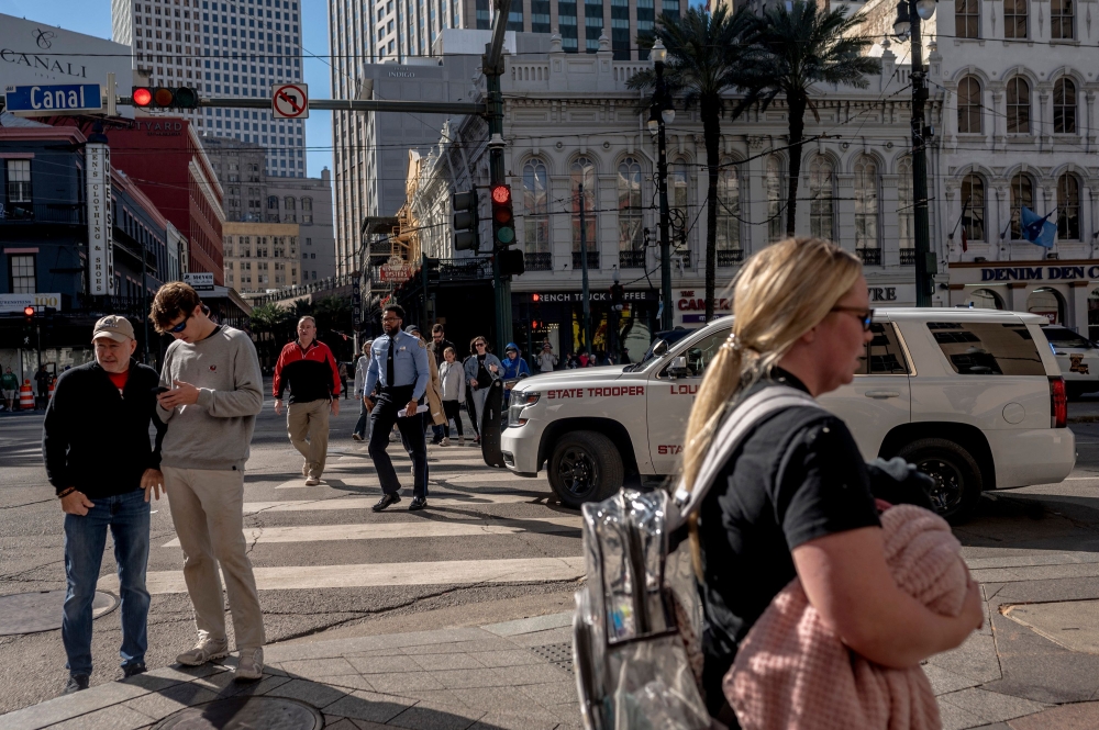 The French Quarter, near Bourbon Street is blocked off late morning with a heavy police and FBI presence. — AFP