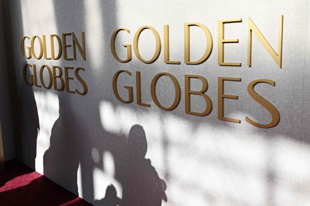 Signage is seen during the Red Carpet Rollout for the 82nd Annual Golden Globe Awards at the Beverly Hilton on January 2, 2025 in Beverly Hills, California. — AFP pic 