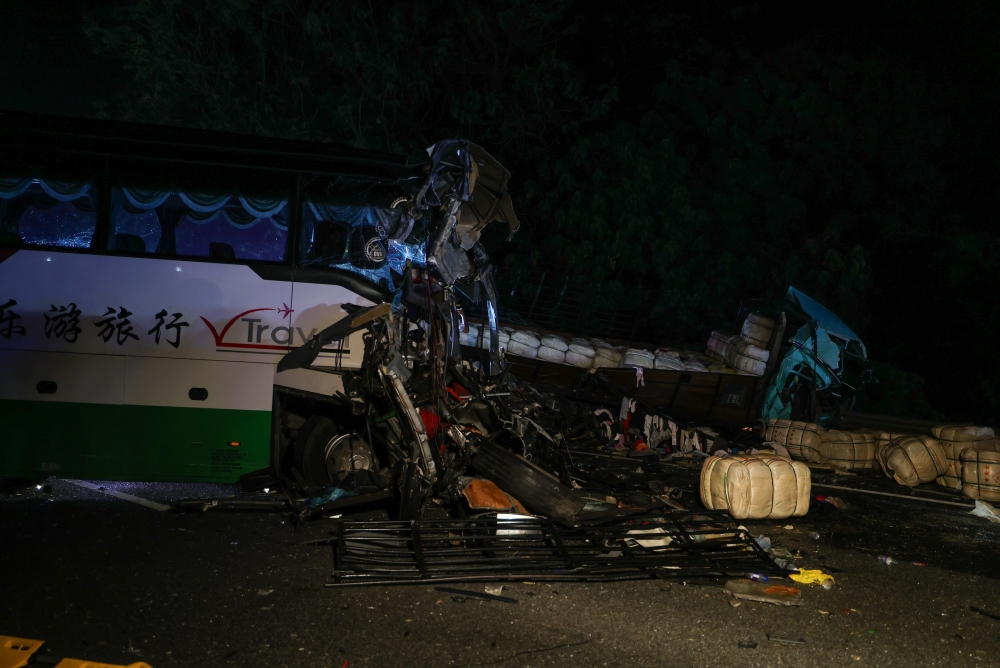 Last December 23, seven people lost their lives, and 33 others were injured in a tragic accident involving a tour bus carrying 27 passengers, two lorries, a car, and an MPV, at KM204 of the North-South Expressway northbound. — Bernama pic