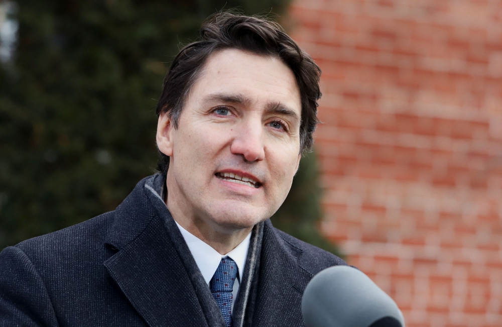 Canada's Prime Minister Justin Trudeau speaks to reporters from his Rideau Cottage residence in Ottawa, Ontario, Canada, January 6, 2025. — Reuters pic