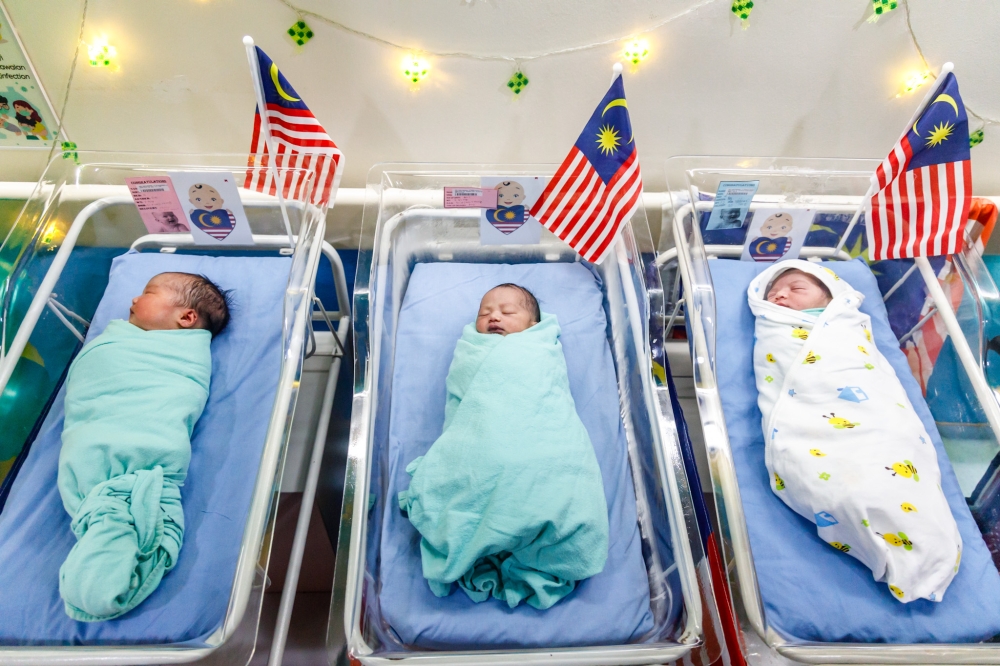 Merdeka babies are pictured at the Putrajaya Hospital August 31, 2024. — Picture by Firdaus Latif