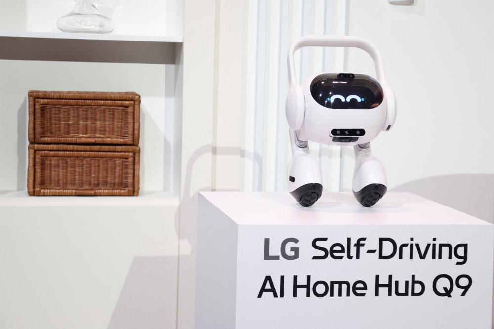The LG AI Home Hub Q9 sits on display during a news conference at CES on January 6, 2025 in Las Vegas. — AFP pic