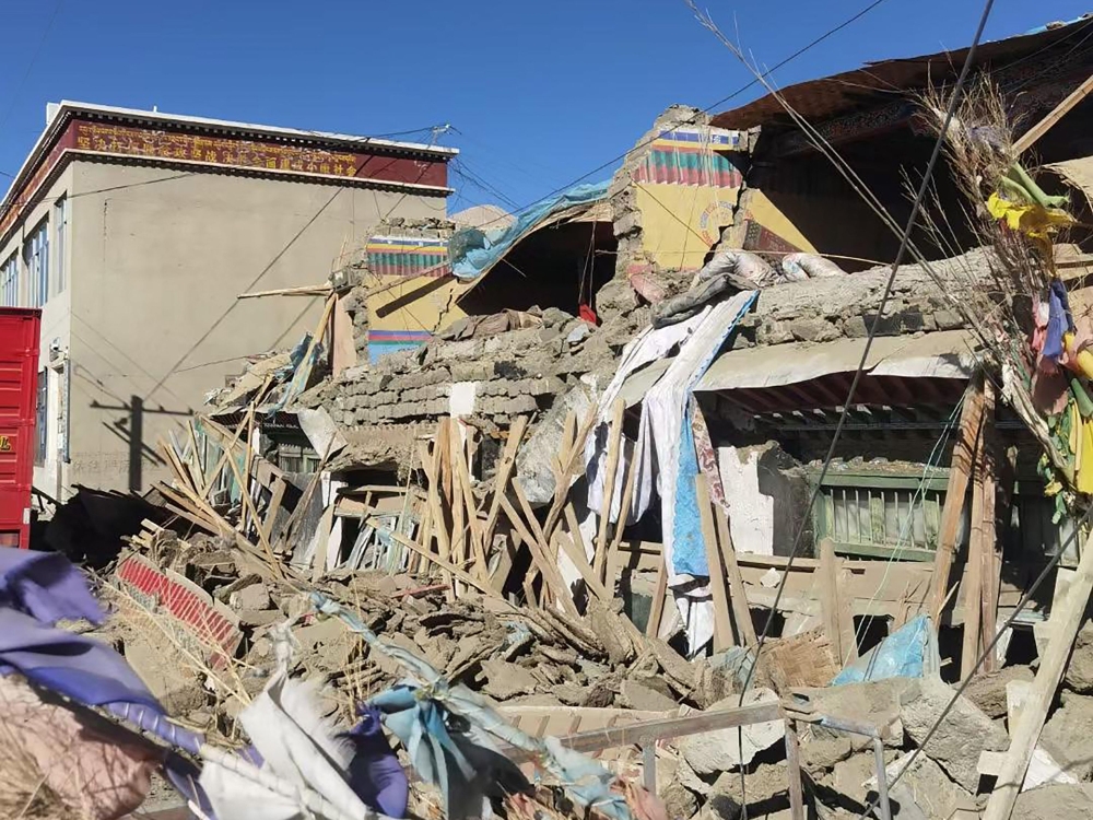 A magnitude 6.8 earthquake struck the foothills of the Himalayas near one of Tibet’s holiest cities on Tuesday, killing at least 95 people and collapsing hundreds of houses, Chinese authorities said. — AFP pic/Handout