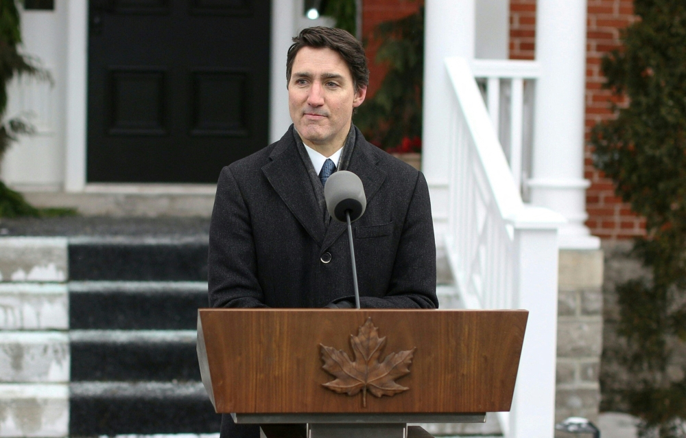 Canadian Prime Minister Justin Trudeau speaks during a news conference at Rideau Cottage in Ottawa, Canada on January 6, 2025. — AFP pic 