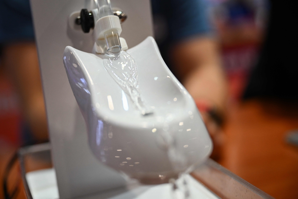 A home toilet urinalysis tester to monitor for UTIs is demonstrated during the Consumer Electronics Show (CES) in Las Vegas, Nevada on January 7, 2025. — AFP pic