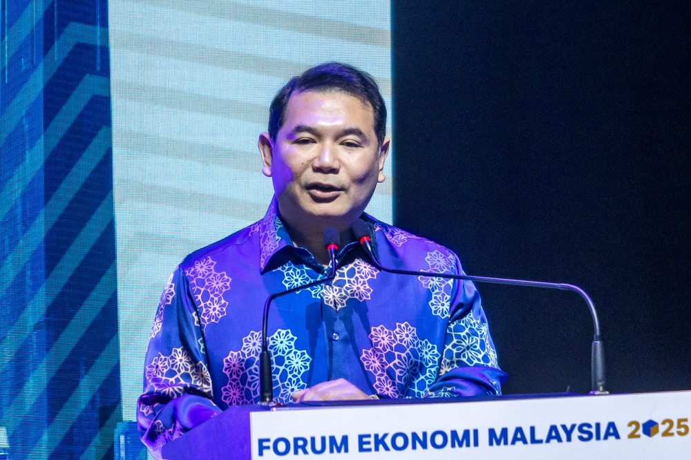 Economy Minister Rafizi Ramli speaks at the Malaysia Economic Forum 2025 at the Kuala Lumpur Convention Centre January 9, 2025. — Picture by Firdaus Latif