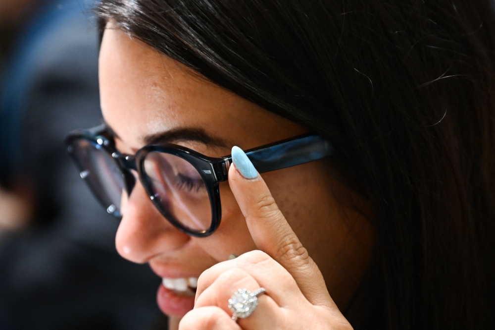 An attendee wears the Amazon Echo Frames smart glasses with Alexa during the Consumer Electronics Show (CES) in Las Vegas January 7, 2025. — AFP pic