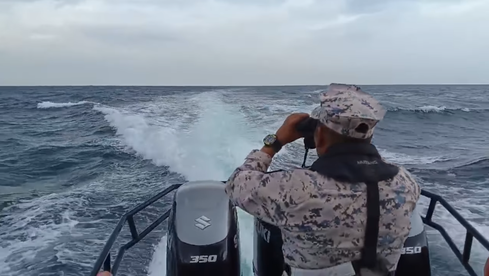 Screenshot from a Facebook video of maritime staff resumed their search on the open sea at 7.30am January 13, 2025 for three fishermen who failed to return from a trip to Pulau Payar off Kedah January 11, 2025. 