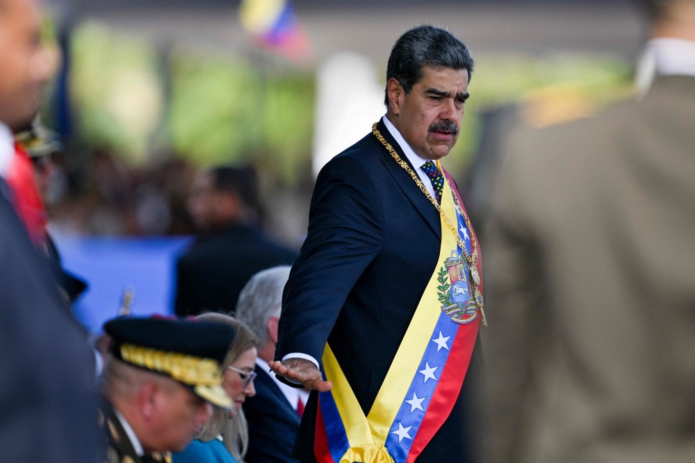 Venezuela’s President Nicolas Maduro gestures during a ceremony at Fort Tiuna military base within the presidential inauguration in Caracas on January 10, 2025. — AFP pic 