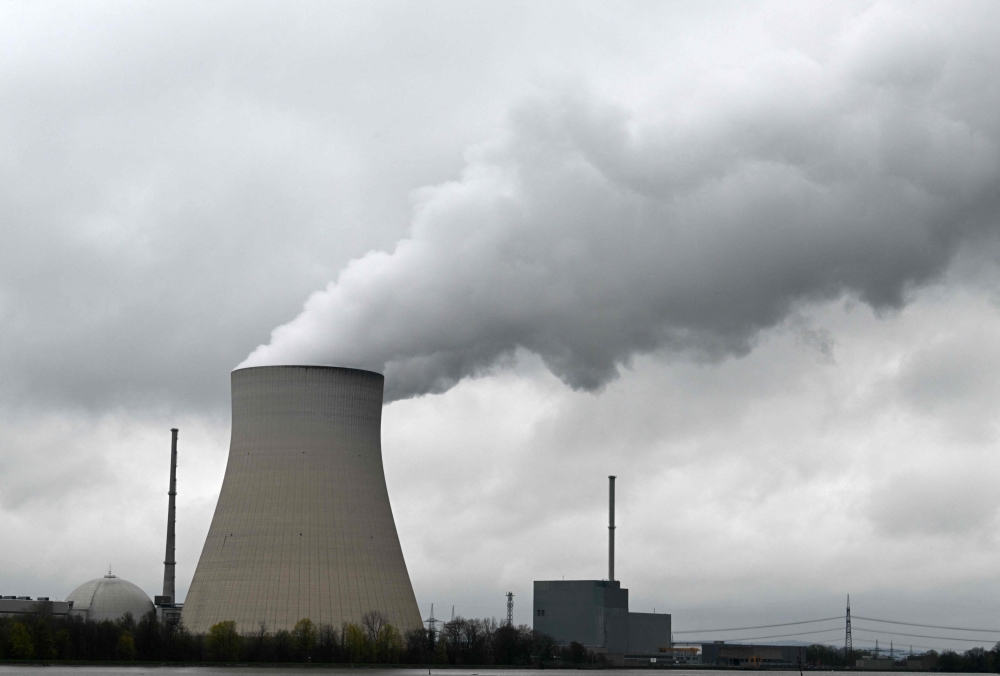 A photo taken on April 14, 2023 shows the nuclear power plant Isar in Essenbach near Landshut, southern Germany. — AFP pic