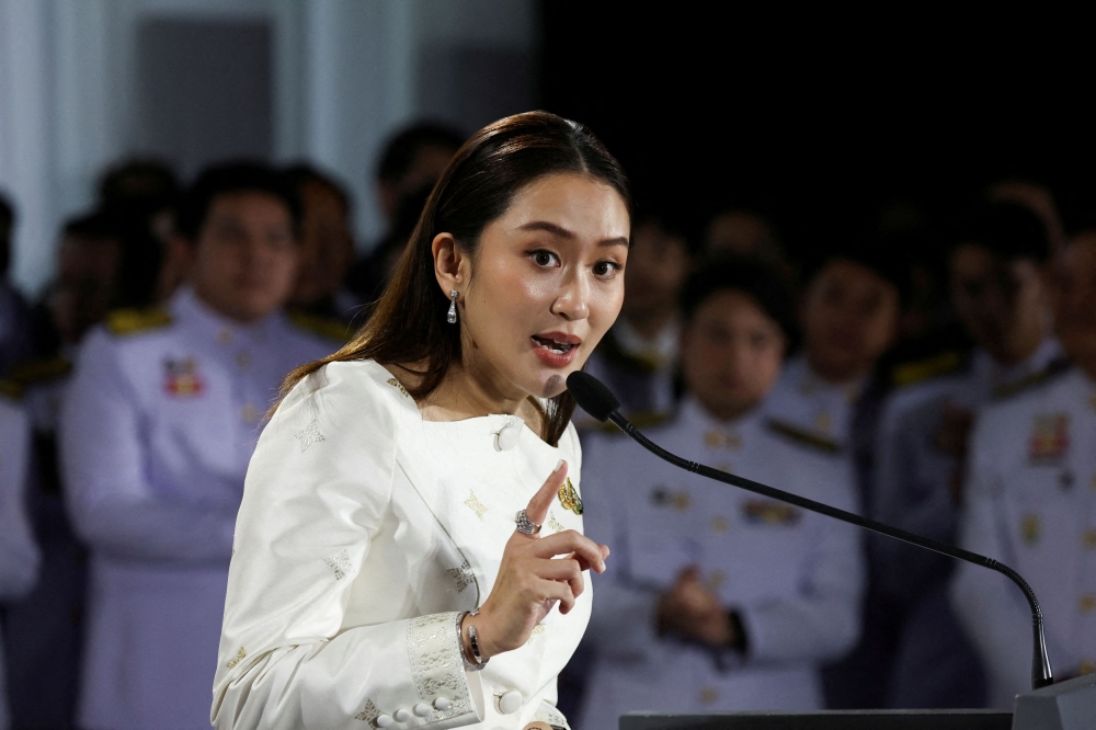 Prime Minister Paetongtarn Shinawatra said she received a message in a voice sounding identical to a well-known leader, without identifying the person. — Reuters pic