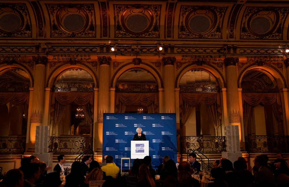 US Treasury Secretary Janet Yellen warns of challenges to forecasting the US government’s payments and revenue months into the future. — AFP pic