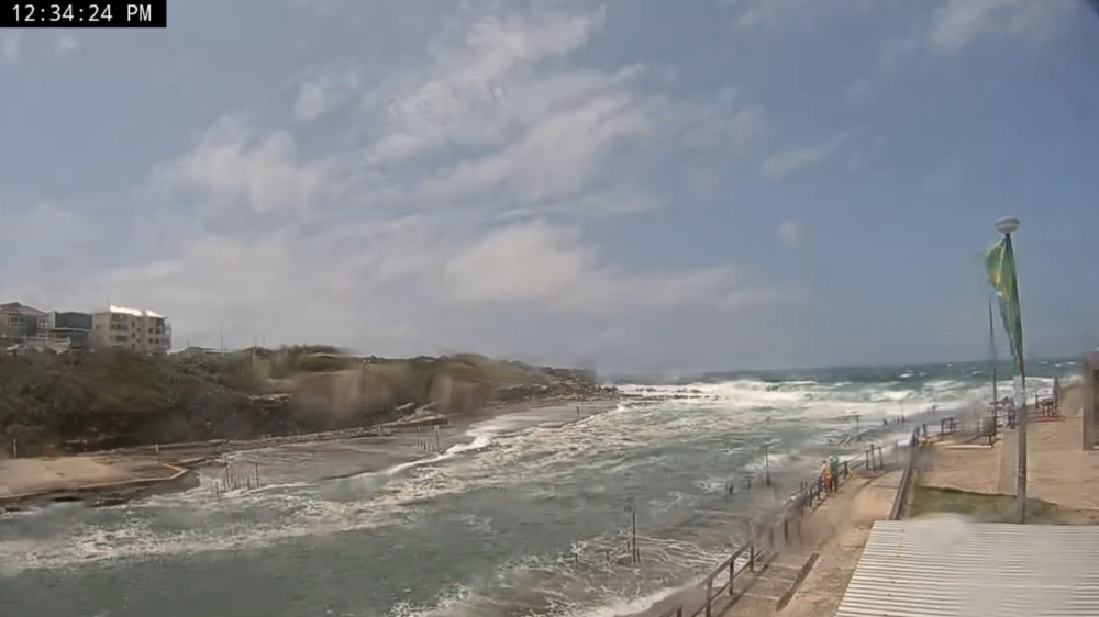 Big waves lash the coast of Clovelly in Sydney’s eastern suburbs with warnings for people in New South Wales to stay out of the water and off the rocks amid severe storms on January 18, 2025. — Picture from X/StormWatch