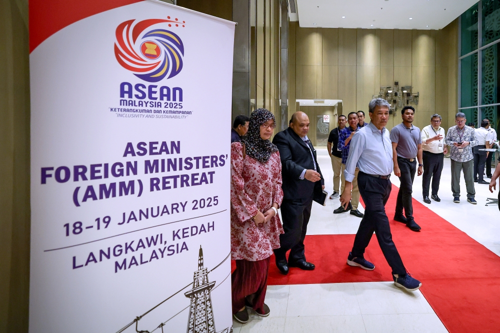 Foreign Minister Datuk Seri Mohamad Hasan reviews the final preparations for the Asean Foreign Minister's settlement meeting at the Langkawi International Convention Centre January 17, 2025. — Bernama pic