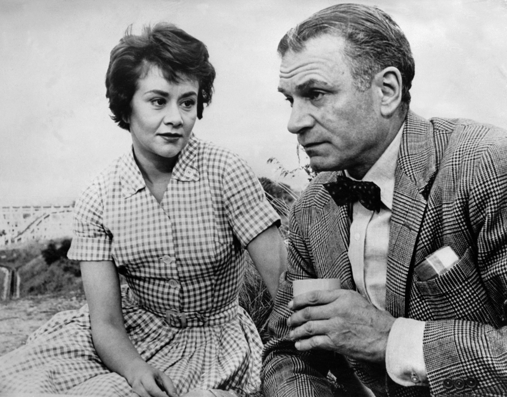 Sir Laurence Olivier and Joan Plowright play in a scene of the film ‘The Entertainer’ in 1960. The Oscar-nominated actress, a legend of stage and screen and wife of the great actor Olivier, has died at the age of 95, her family said yesterday. — AFP pic