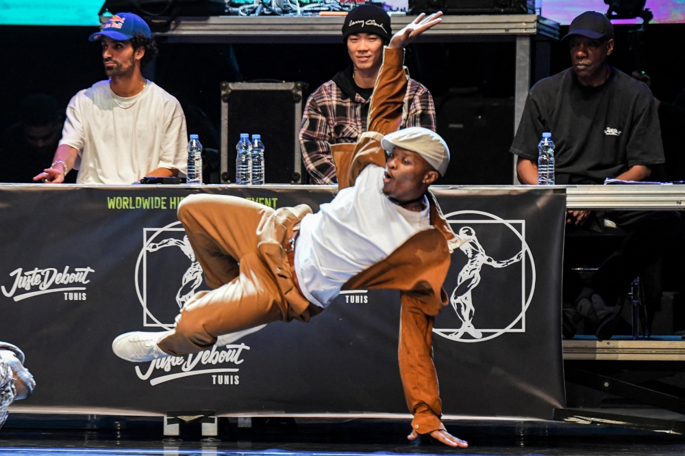 A dancer participates in the qualifications of the ‘Juste Debout’ international hip-hop street-dance competition at the Théâtre de l'Opéra-Cité de la Culture in Tunis on January 11, 2025. — AFP pic 