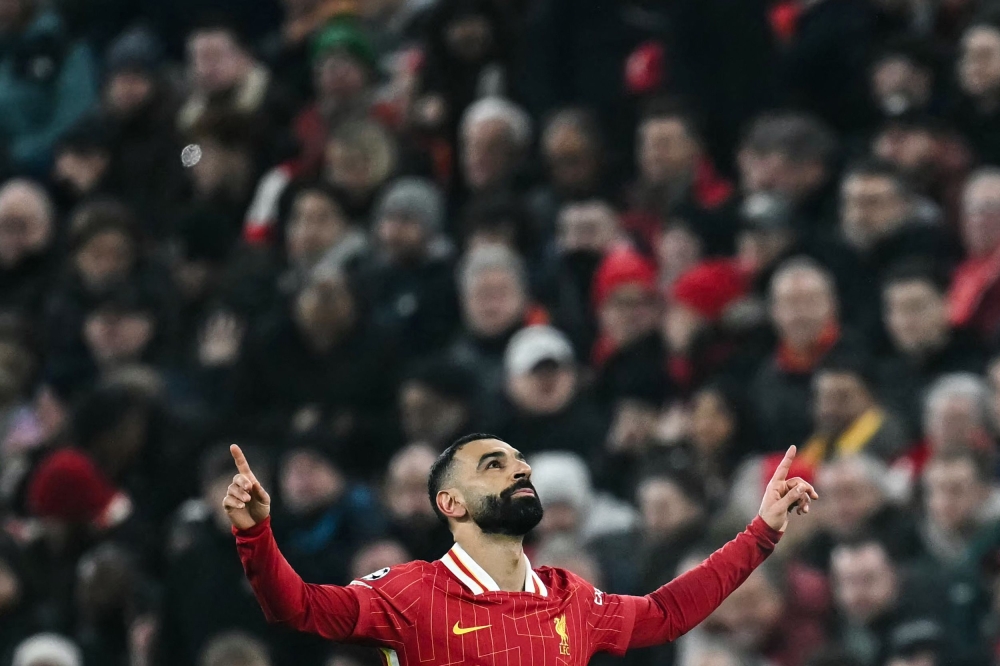 Mohamed Salah after scoring his team’s first goal. — Pic by AFP
