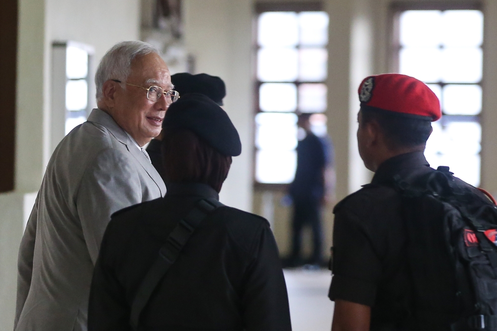 Datuk Seri Najib Razak was testifying in his defence in the trial where 1Malaysia Development Berhad’s (1MDB) RM2 billion allegedly entered his personal accounts.— Picture by Yusof Mat Isa