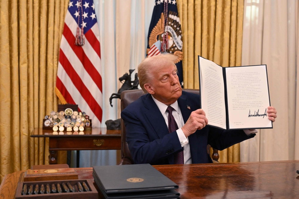 The ruling imposes a 14-day stay on the enforcement of one of the most controversial executive orders Trump signed in the hours after he was sworn into office for a second term. — File pic via AFP