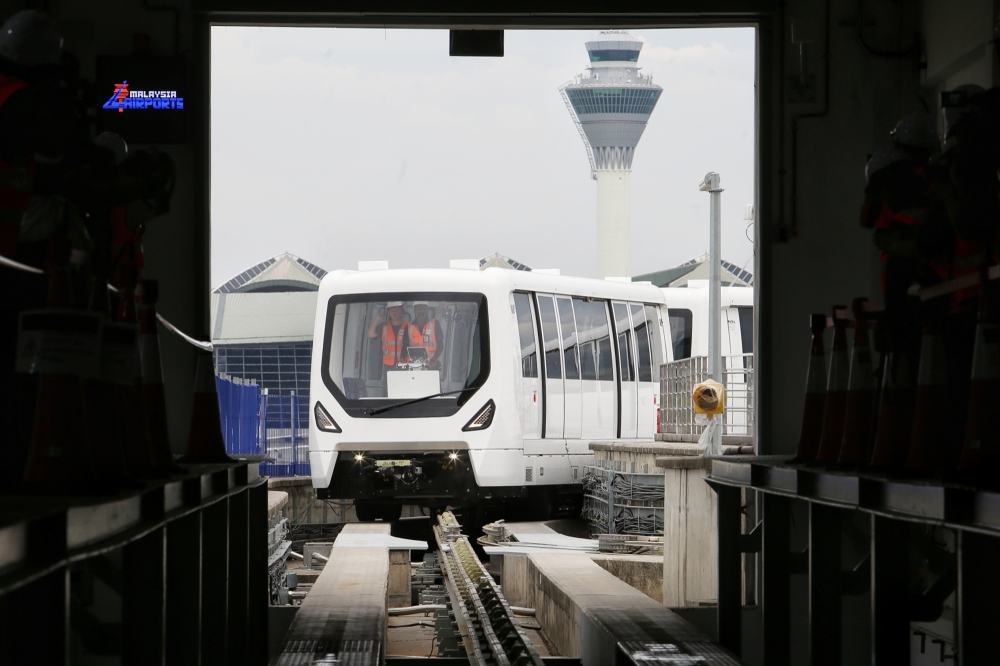 The Automated People Mover System (Aerotrain) is expected to resume service in Q2 of this year, its operator, the Malaysia Airports Holdings Berhad (MAHB) said. — Picture by Choo Choy May