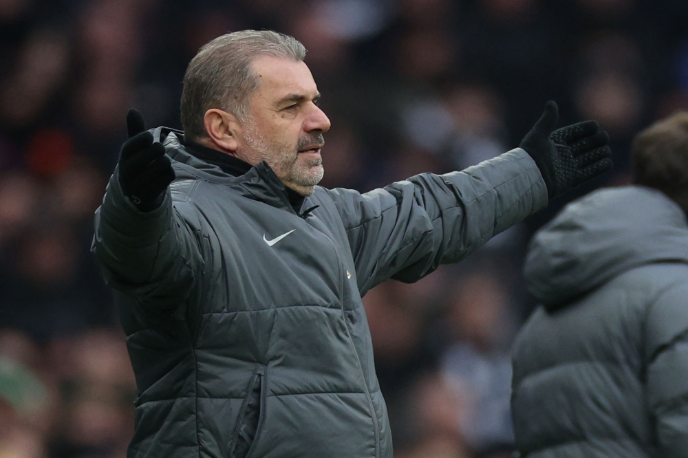 At the other end of the table, beleaguered Tottenham boss Ange Postecoglou badly needs a win against relegation-threatened Leicester as he seeks to keep Spurs clear of danger. — File pic via AFP 