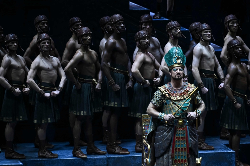 Opera singers and actors perform during Giuseppe Verdi’s ‘Aida’ at New York’s Metropolitan Opera on January 14, 2025. — AFP pic