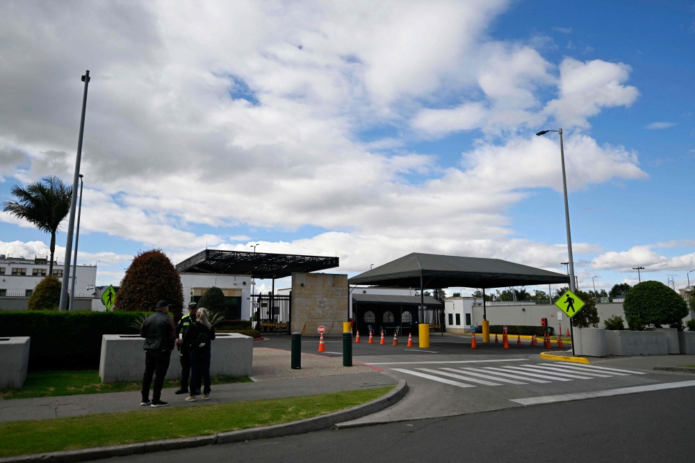 The facade of the United States Embassy is pictured in Bogota. — Pic by AFP