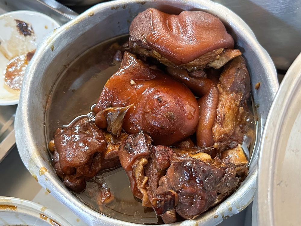 Look around their counter for goodies to select from whether it's intestines or these huge meat cuts. — Picture by Lee Khang Yi