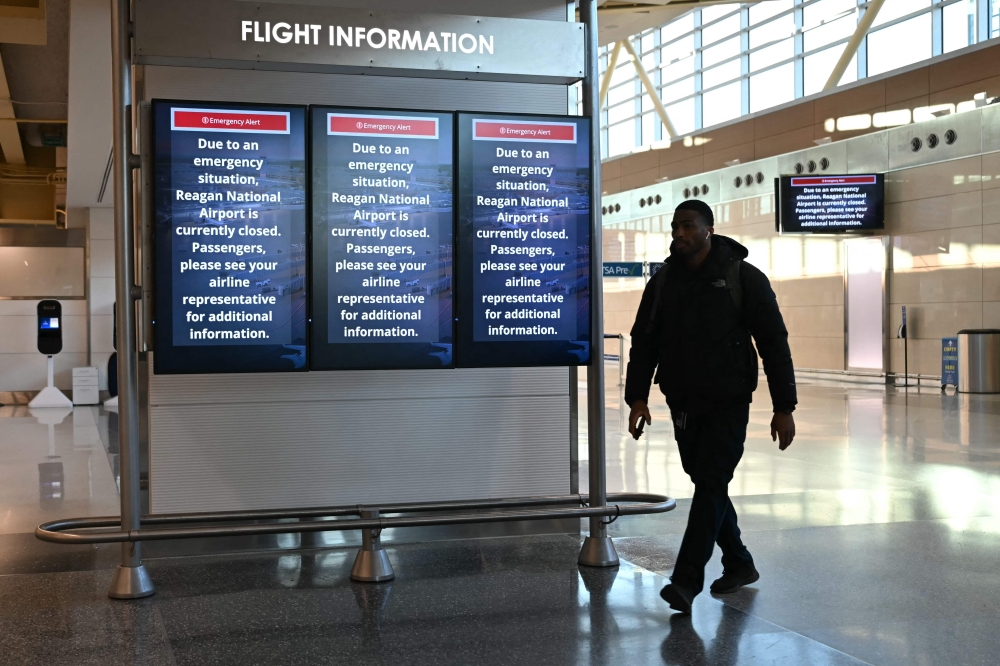 A view inside Ronald Reagan Washington National Airport, currently closed to all flights after the midair collision. — Pic by AFP