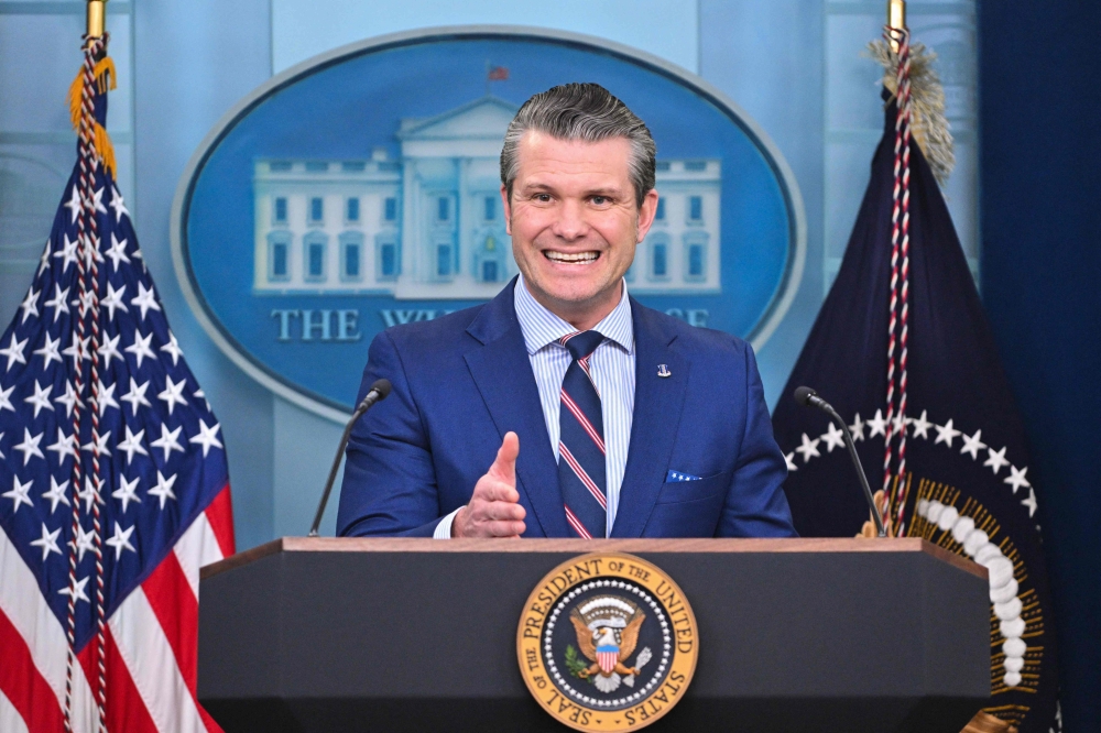 Pete Hegseth yesterday issued guidance prohibiting Pentagon resources from being used to mark months celebrating people of different ethnic backgrounds, describing doing so as divisive to the military.  — Pic by AFP
